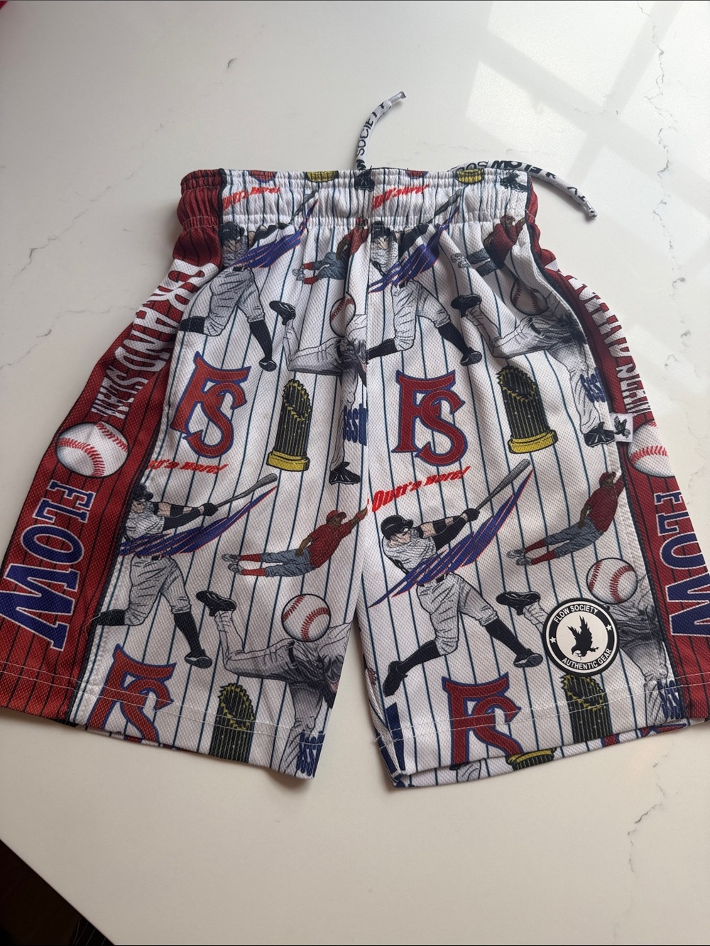 Flow society, boys, grand slam, baseball attack shorts, excellent condition